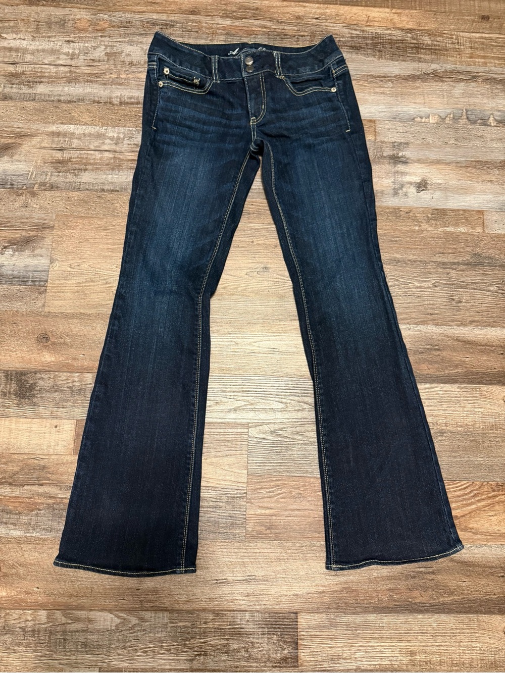 American Eagle Outfitters Y2K Artist Dark Indigo Bootcut Jeans EUC Size 6